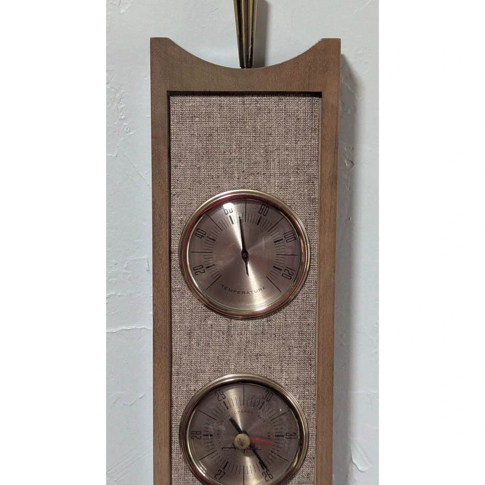 Vintage MCM Airguide Weather Station Temperature, Barometric Pressure, Humidity